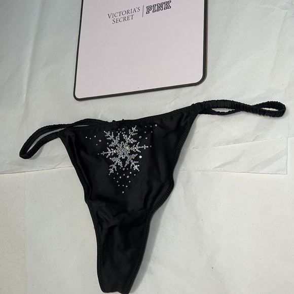Victoria's Secret Rhinestones VString THONG Panty XL - Picture 2 of 11